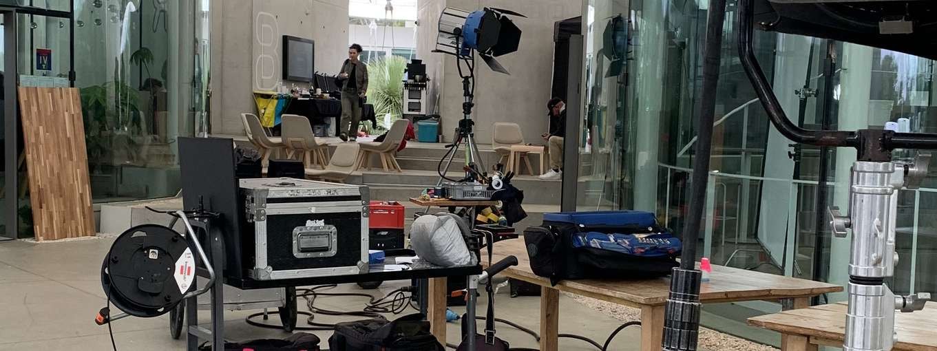 Plateau de tournage à thecamp pour le média training dirigeants